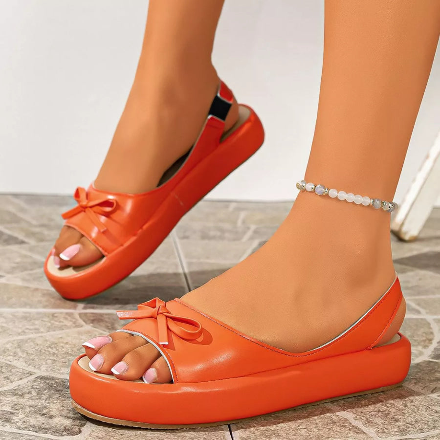 Open Toe Platform Sandals Orange / 35 Apparel and Accessories