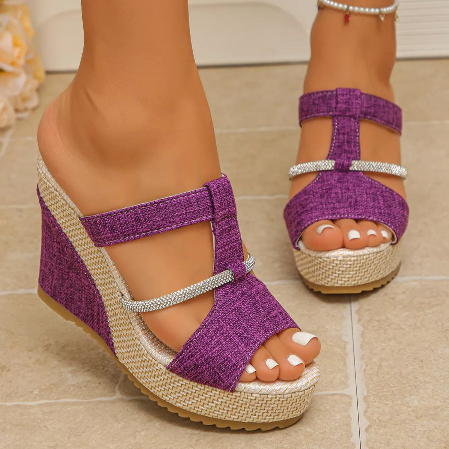 Open Toe Platform Sandals Purple / 36 Apparel and Accessories
