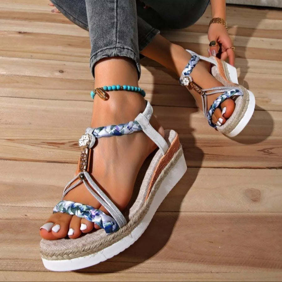 Open Toe Platform Sandals Silver / 36 Apparel and Accessories