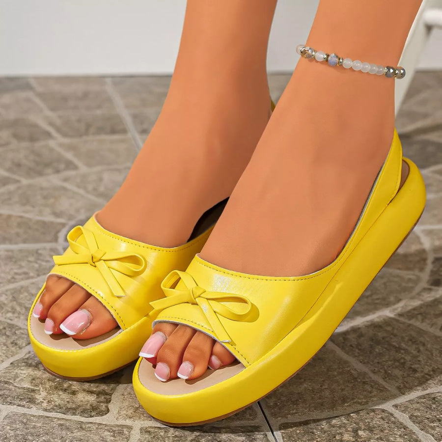 Open Toe Platform Sandals Yellow / 35 Apparel and Accessories