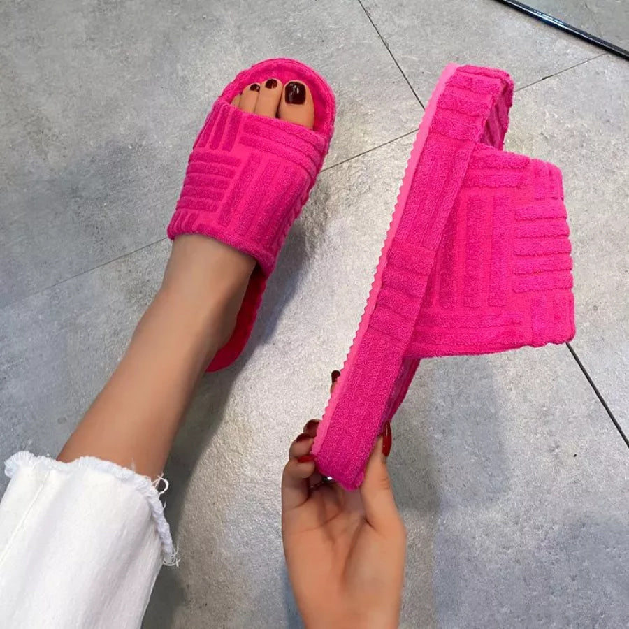 Open-Toe Platform Slippers Apparel and Accessories