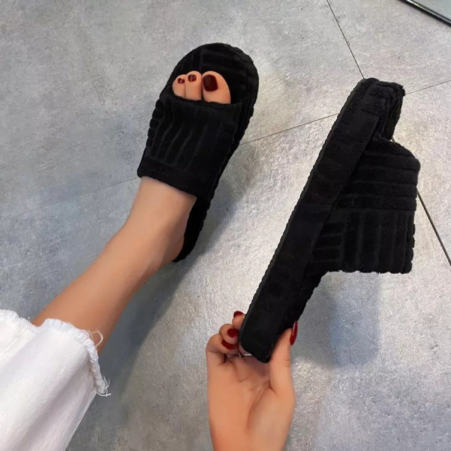Open-Toe Platform Slippers Apparel and Accessories