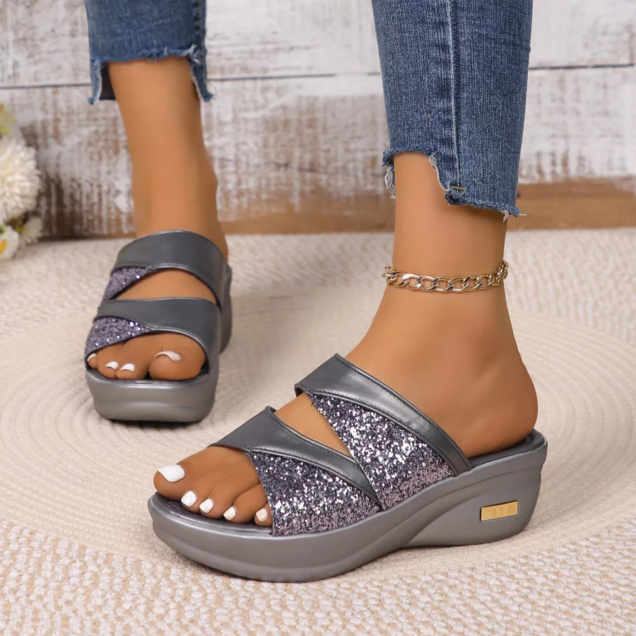 Open Toe Platform Wedge Sandals Apparel and Accessories