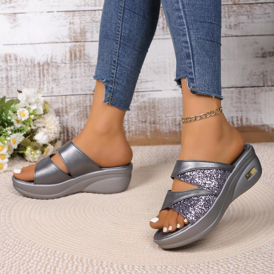 Open Toe Platform Wedge Sandals Apparel and Accessories