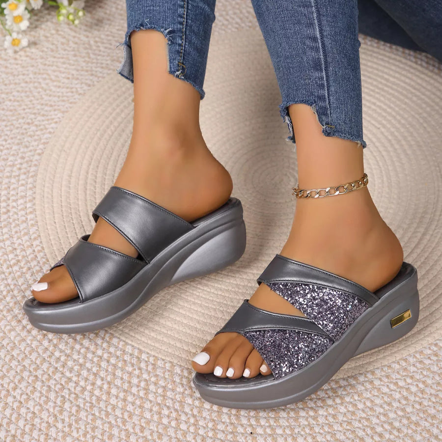 Open Toe Platform Wedge Sandals Apparel and Accessories