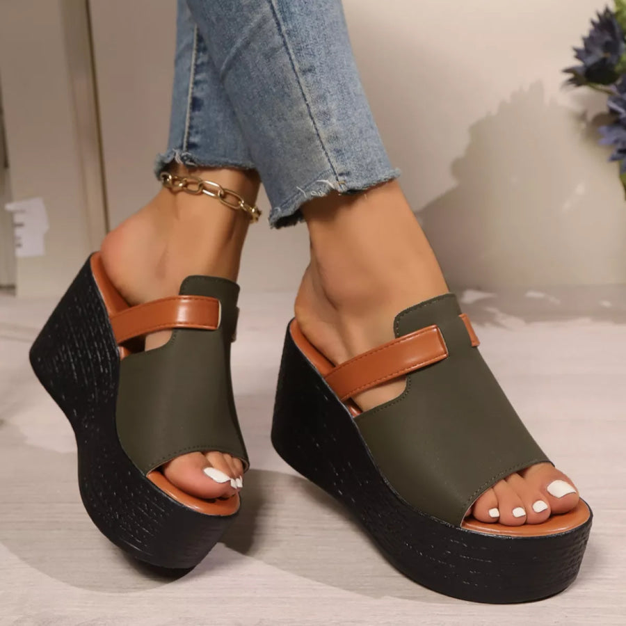 Open Toe Platform Wedge Sandals Apparel and Accessories