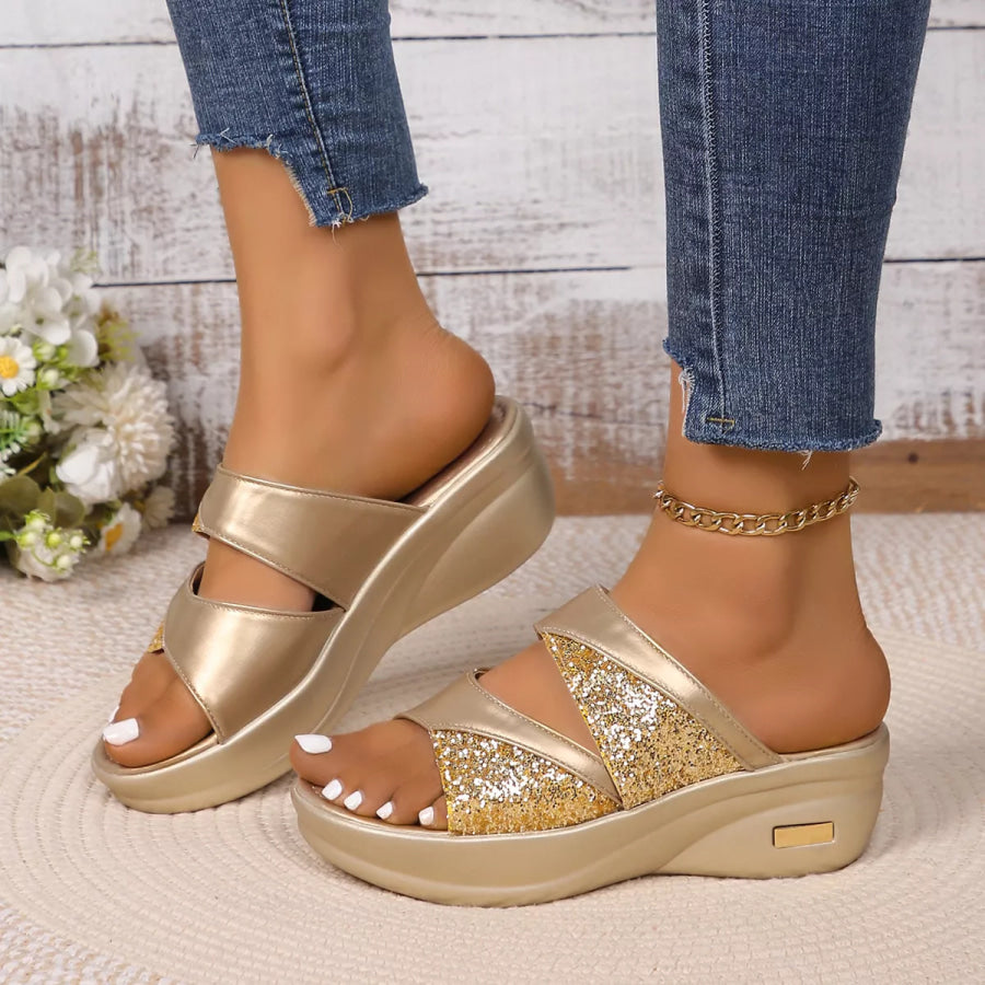 Open Toe Platform Wedge Sandals Apparel and Accessories
