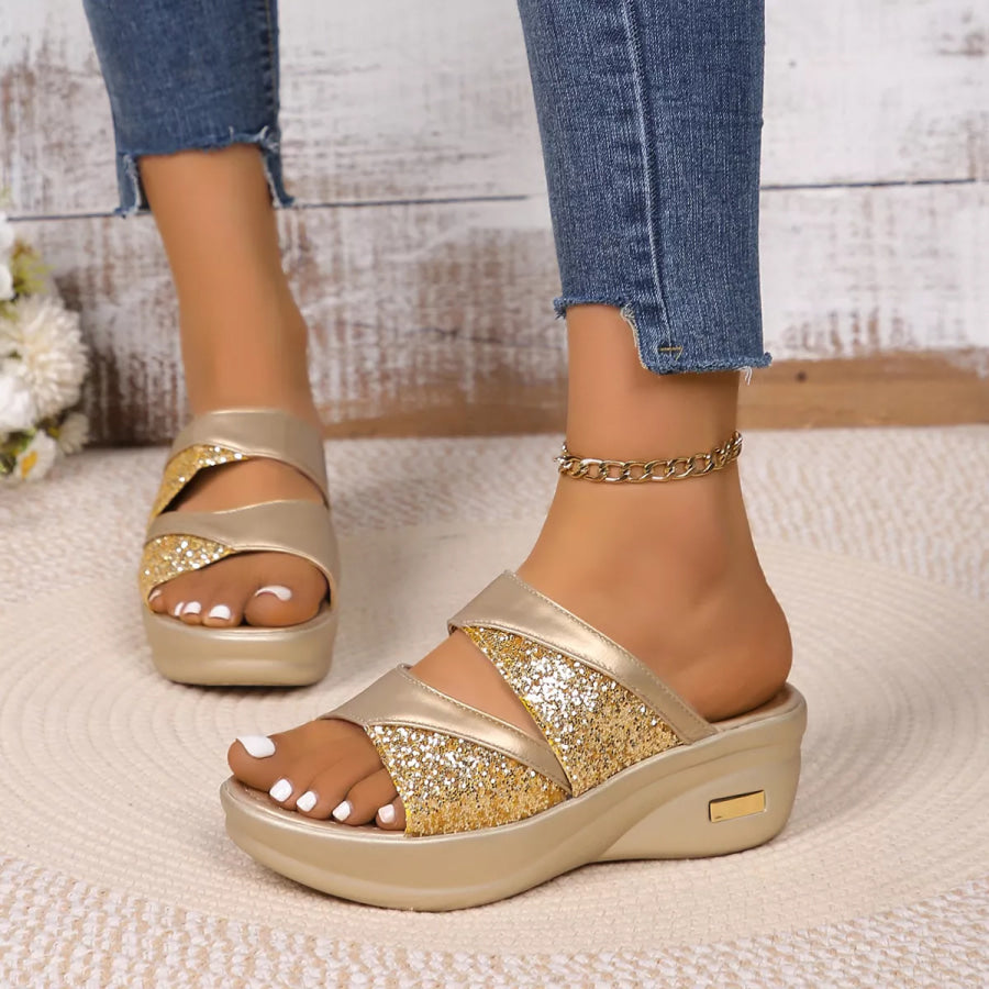 Open Toe Platform Wedge Sandals Apparel and Accessories