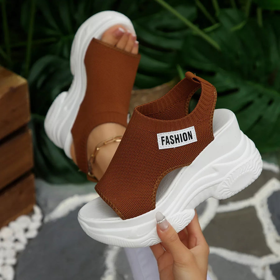 Open Toe Platform Wedge Sandals Apparel and Accessories
