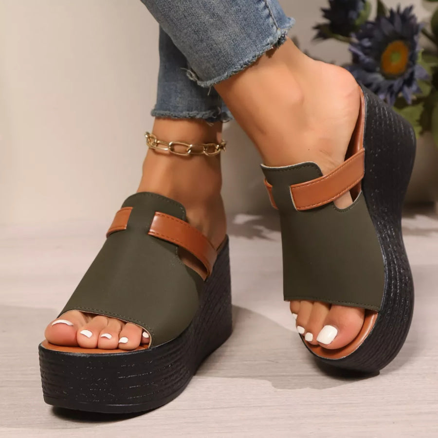 Open Toe Platform Wedge Sandals Apparel and Accessories