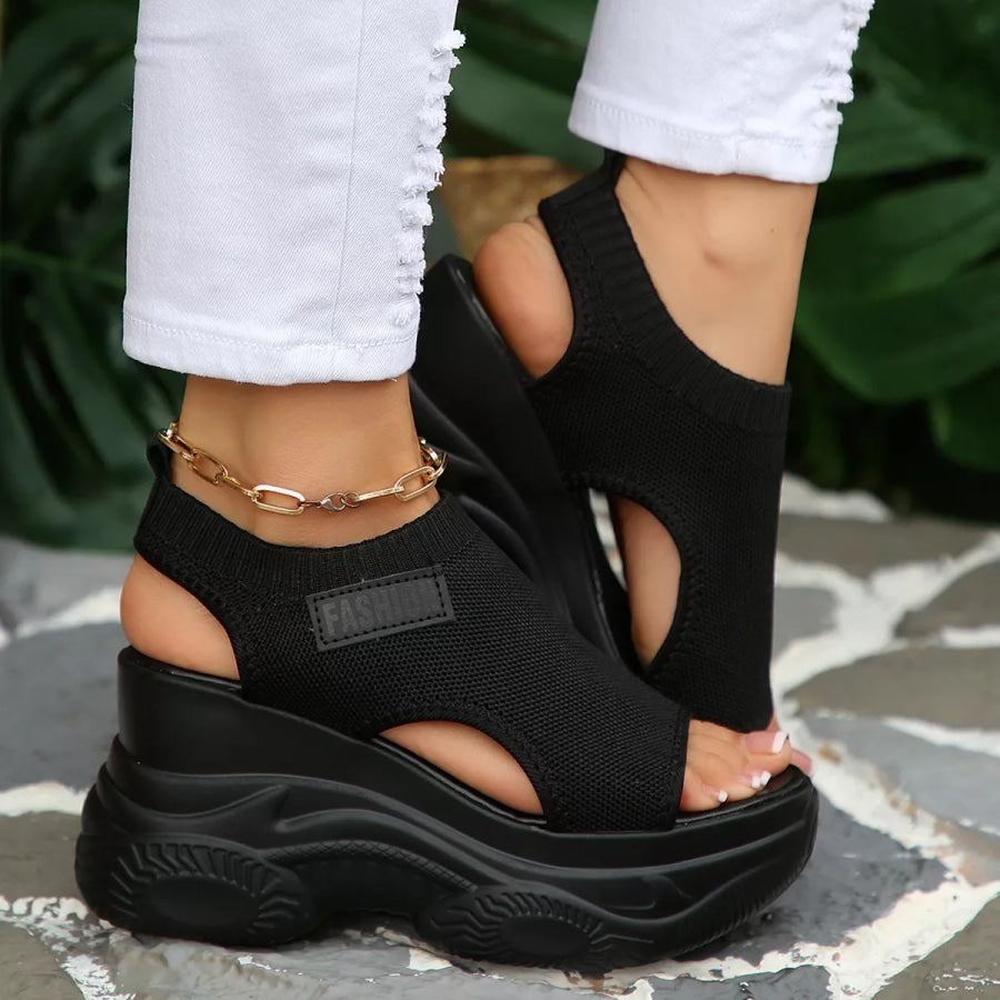 Open Toe Platform Wedge Sandals Apparel and Accessories