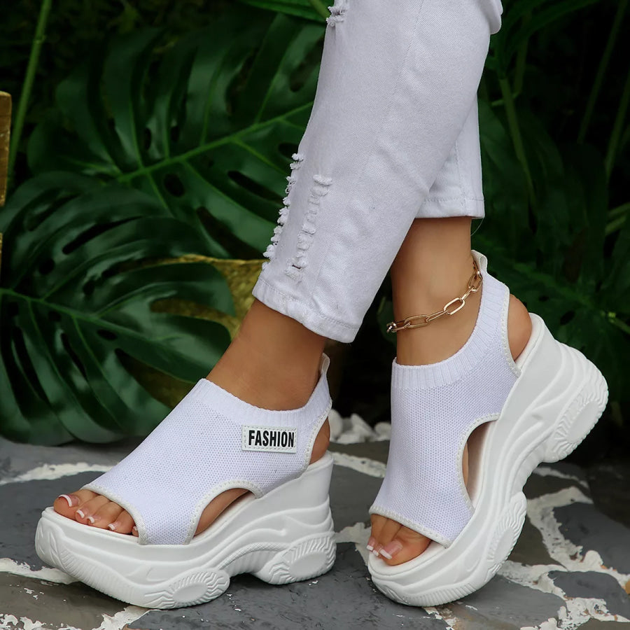 Open Toe Platform Wedge Sandals Apparel and Accessories