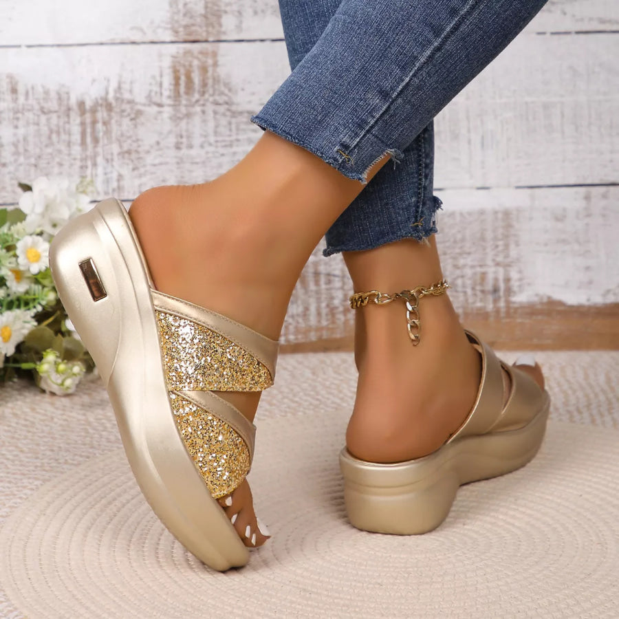Open Toe Platform Wedge Sandals Apparel and Accessories