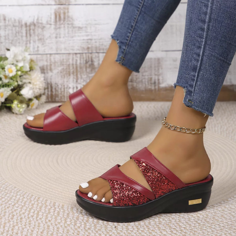 Open Toe Platform Wedge Sandals Apparel and Accessories