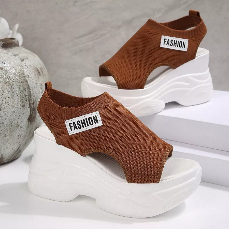 Open Toe Platform Wedge Sandals Apparel and Accessories