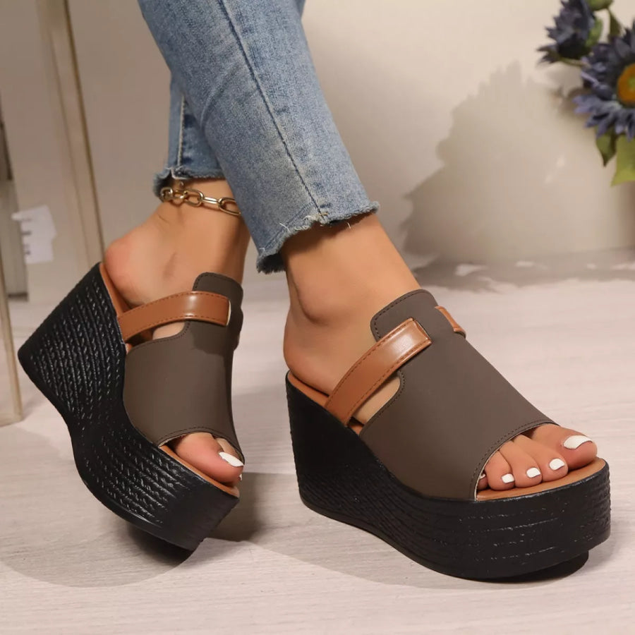 Open Toe Platform Wedge Sandals Apparel and Accessories