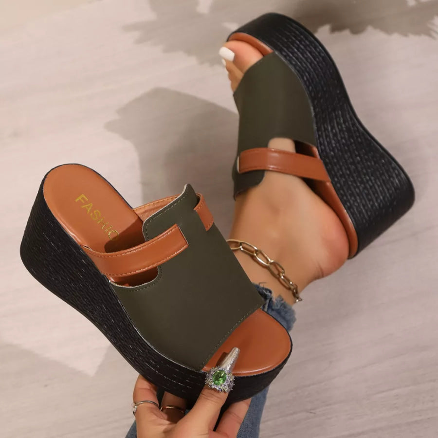 Open Toe Platform Wedge Sandals Apparel and Accessories