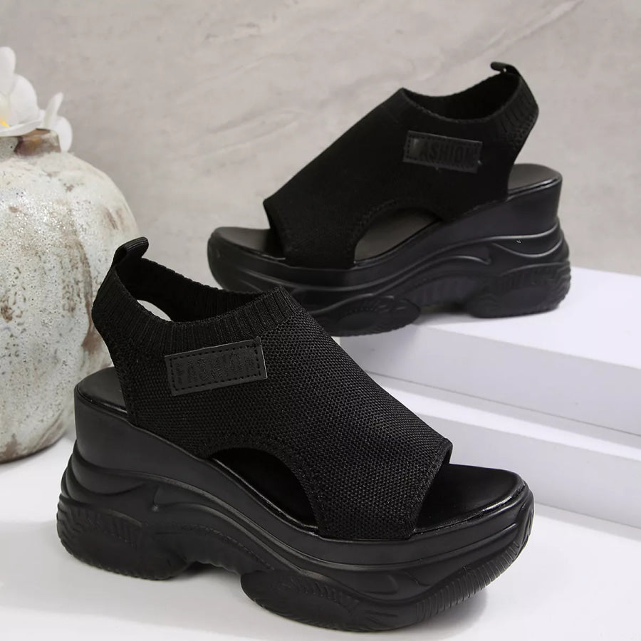 Open Toe Platform Wedge Sandals Apparel and Accessories