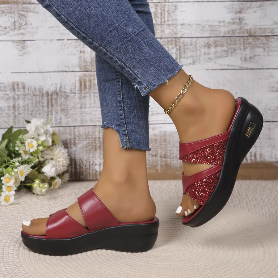 Open Toe Platform Wedge Sandals Apparel and Accessories