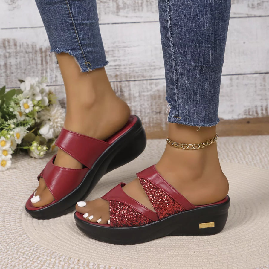 Open Toe Platform Wedge Sandals Apparel and Accessories