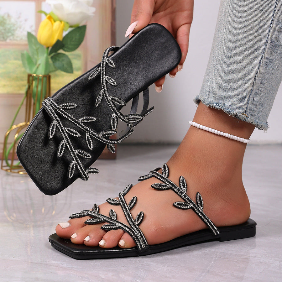 Open Toe Rhinestone Sandals Apparel and Accessories