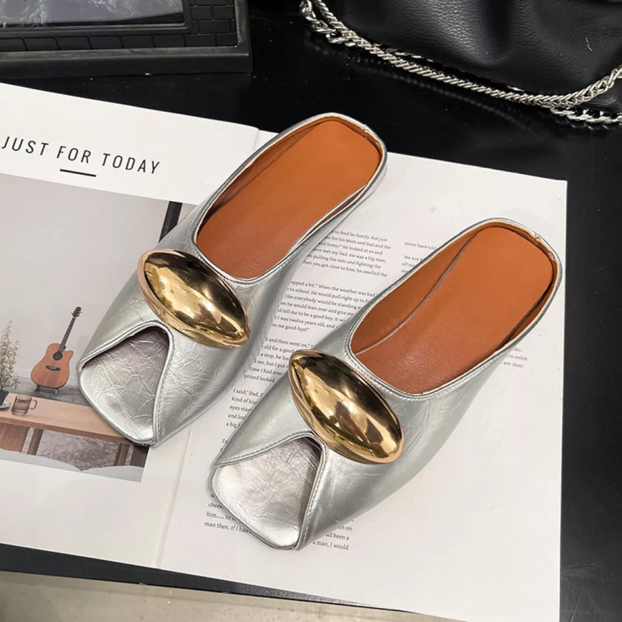 Open Toe Sandals Silver / 35 Apparel and Accessories