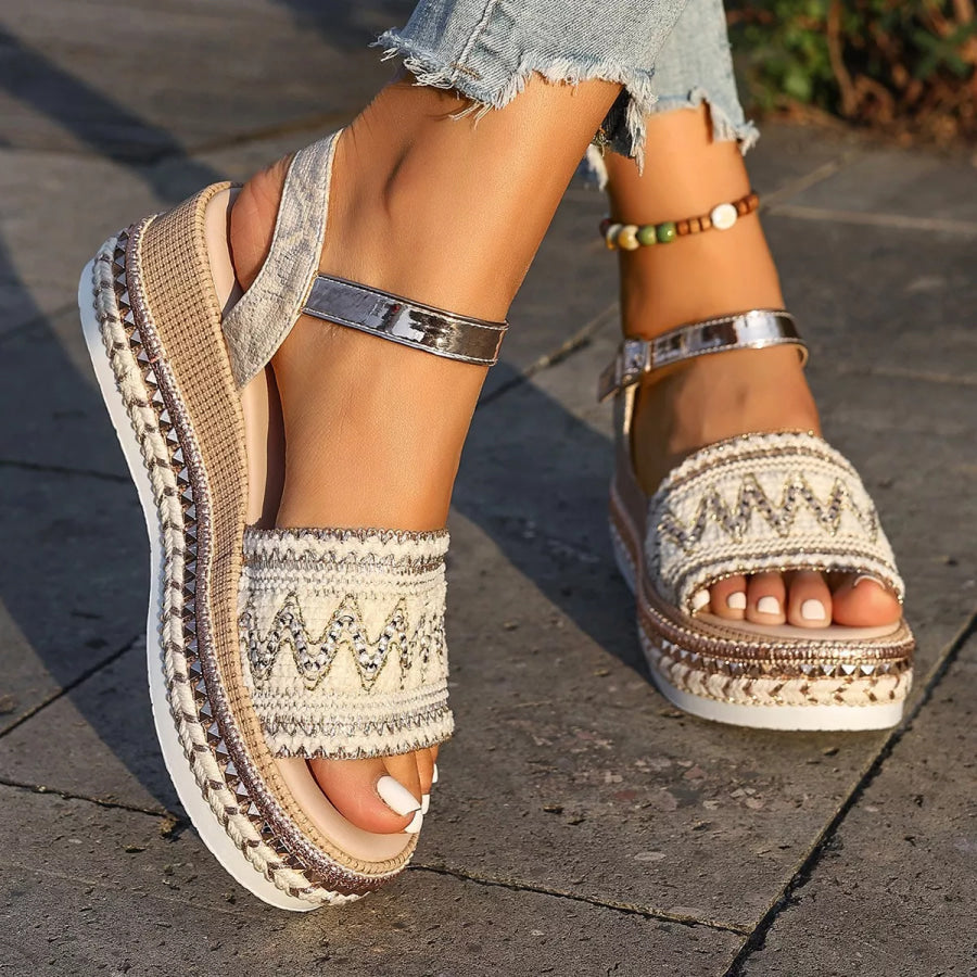 Open Toe Wedge Sandals Apparel and Accessories