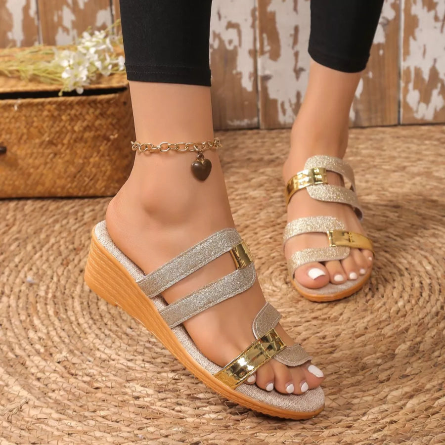 Open Toe Wedge Sandals Apparel and Accessories