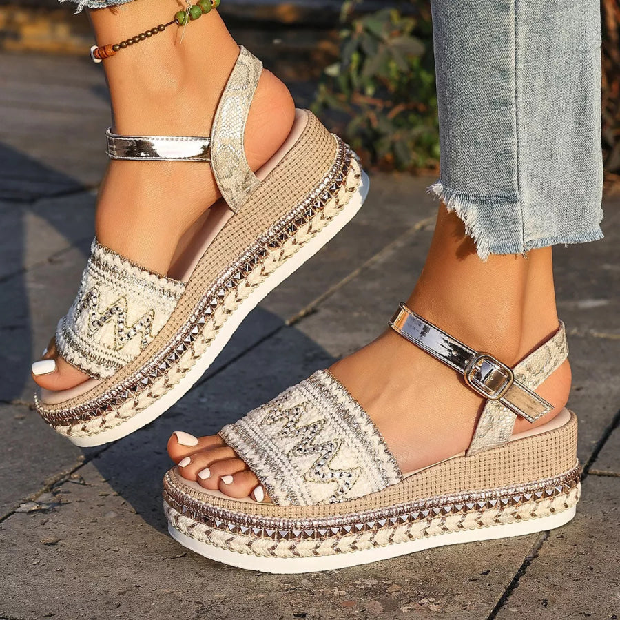 Open Toe Wedge Sandals Apparel and Accessories