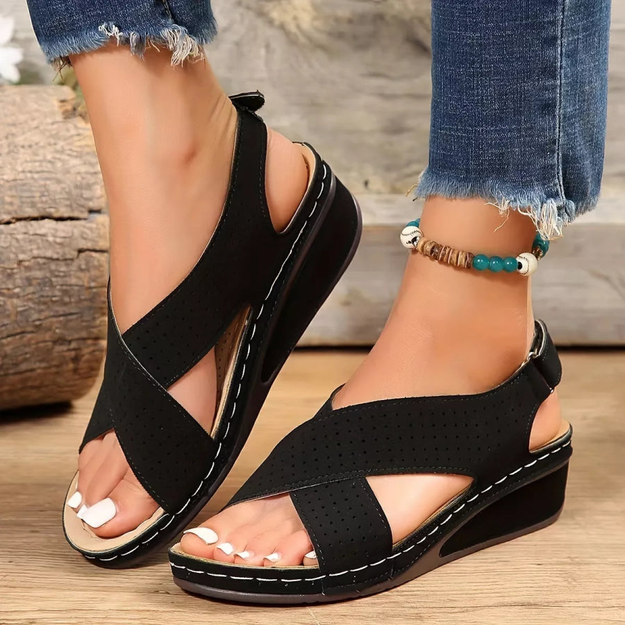 Open Toe Wedge Sandals Apparel and Accessories