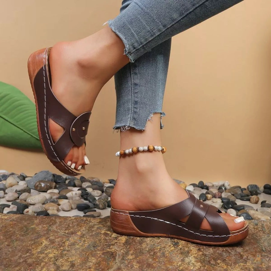 Open Toe Wedge Sandals Apparel and Accessories