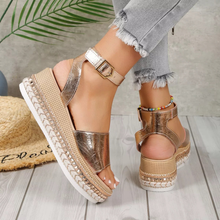 Open Toe Wedge Sandals Apparel and Accessories