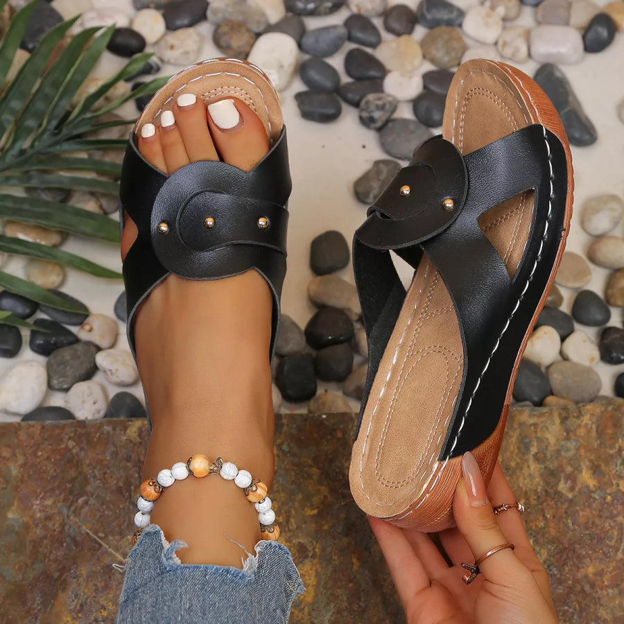 Open Toe Wedge Sandals Apparel and Accessories