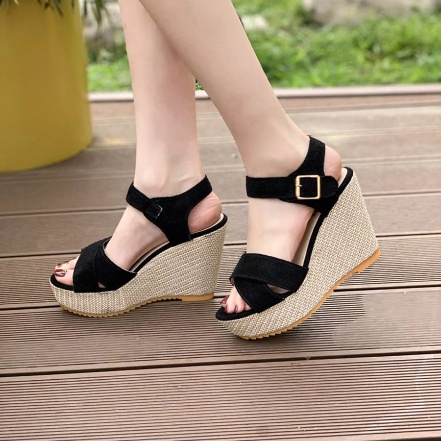 Open Toe Wedge Sandals Apparel and Accessories