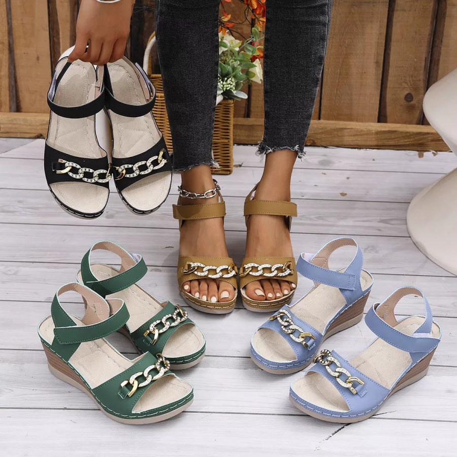 Open Toe Wedge Sandals Apparel and Accessories