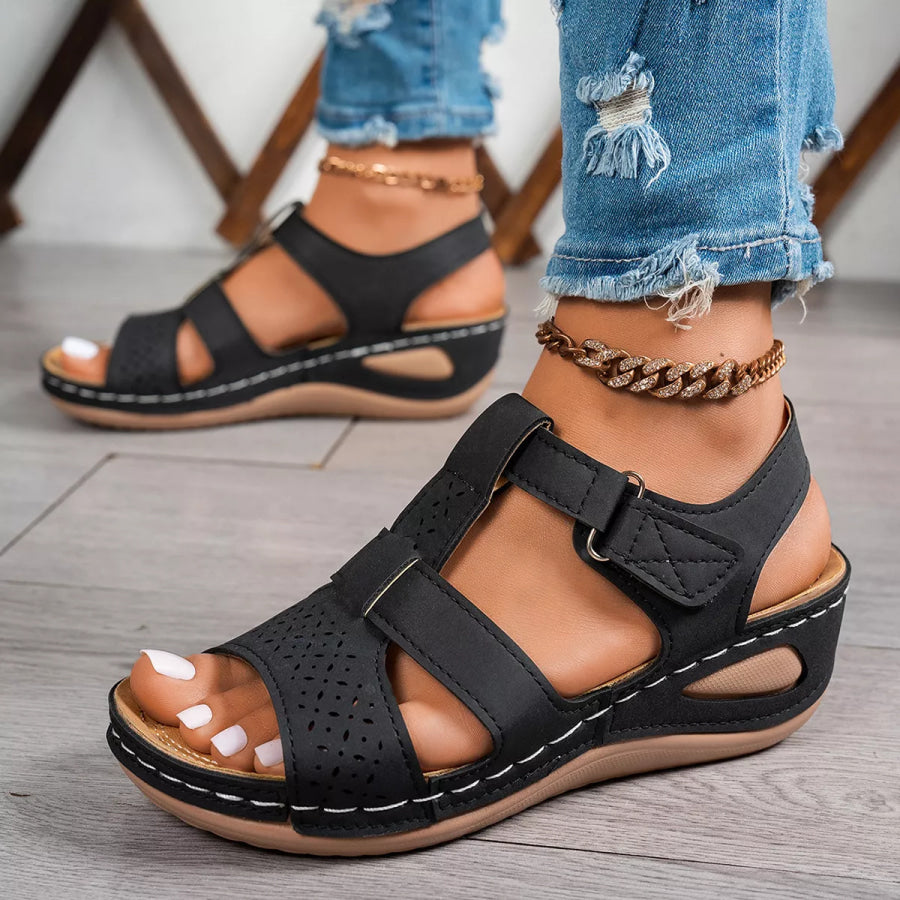 Open Toe Wedge Sandals Apparel and Accessories