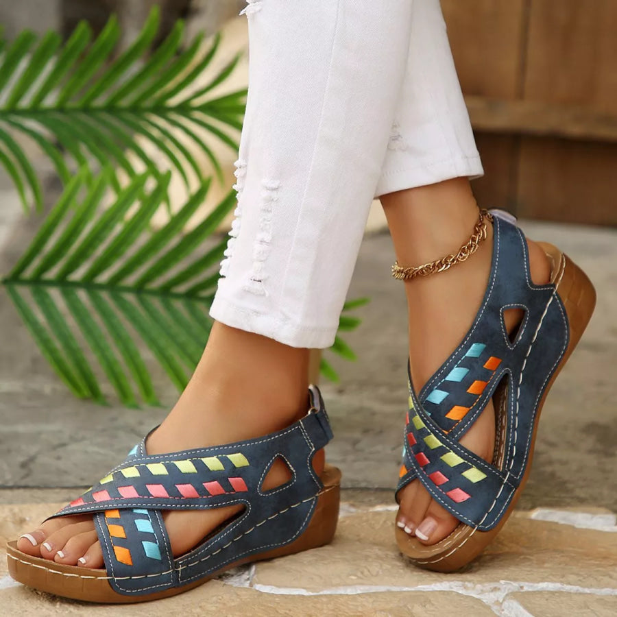 Open Toe Wedge Sandals Apparel and Accessories
