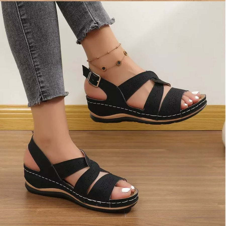 Open Toe Wedge Sandals Apparel and Accessories
