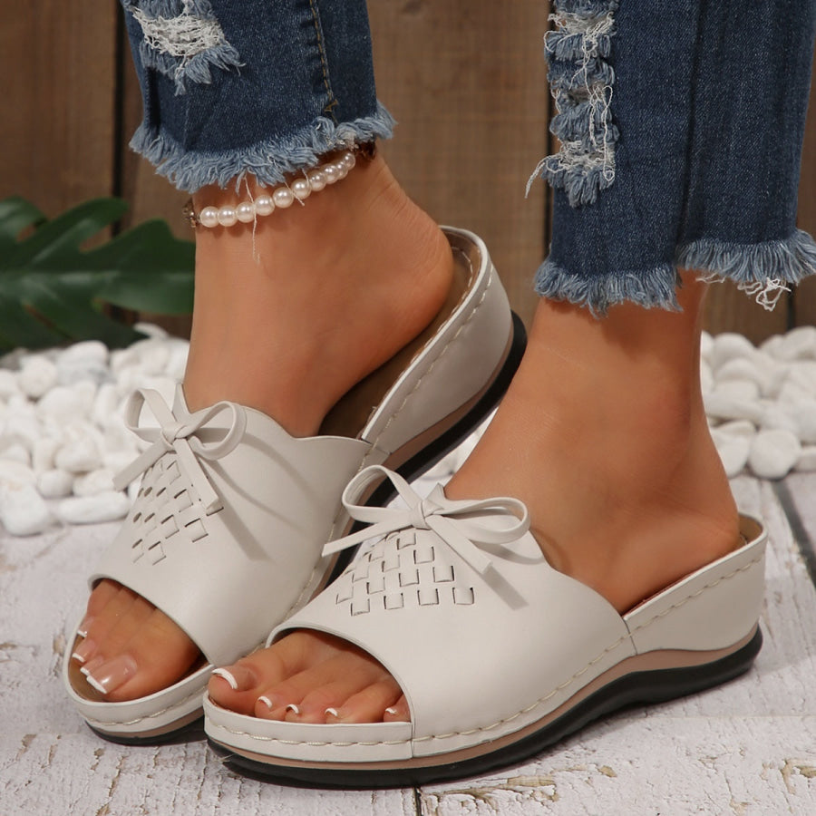 Open Toe Wedge Sandals Off-white / 36 Apparel and Accessories