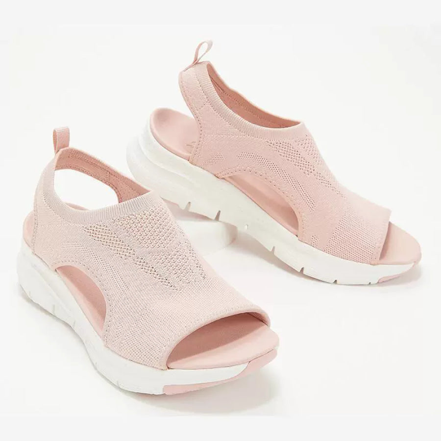 Open Toe Wedge Sandals Pink / 35 Apparel and Accessories