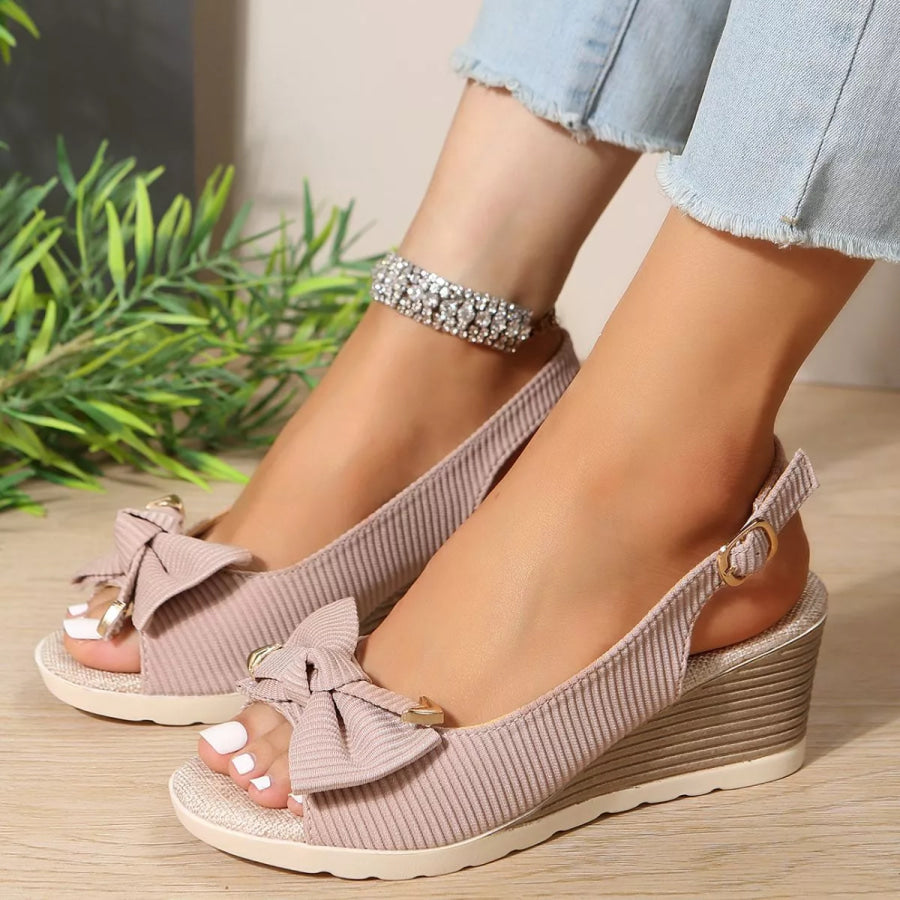 Open Toe Wedge Sandals Pink / 36 Apparel and Accessories