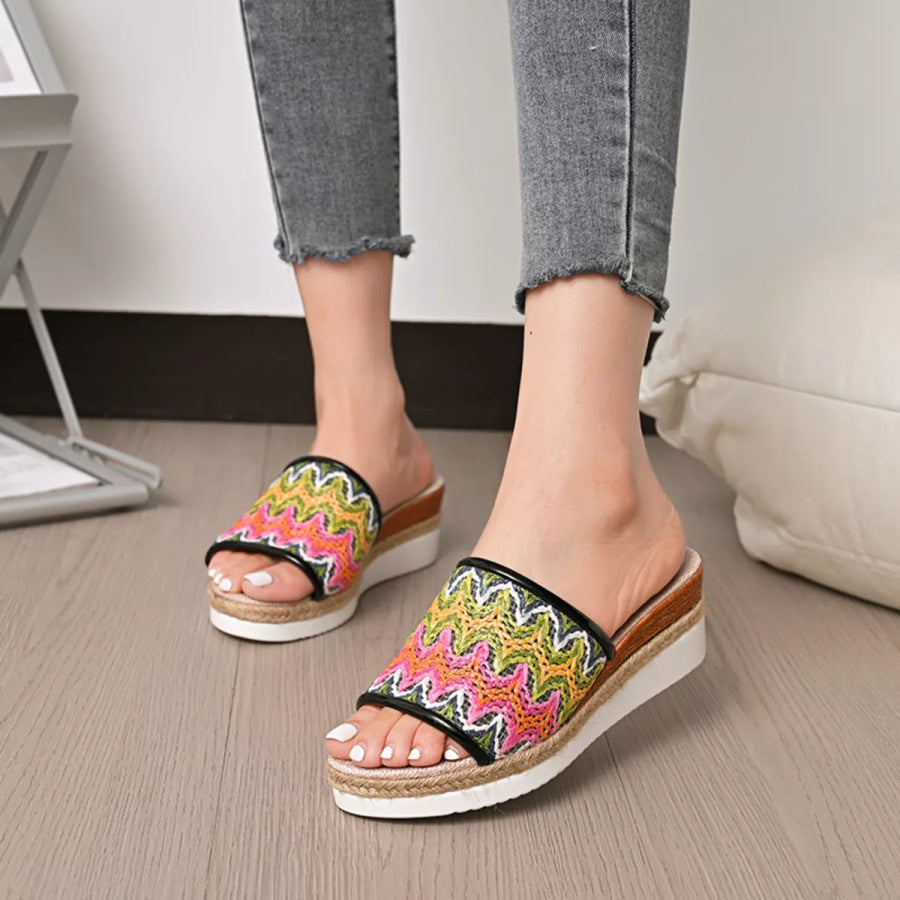 Open Toe Wedge Sandals Pink / 36 Apparel and Accessories