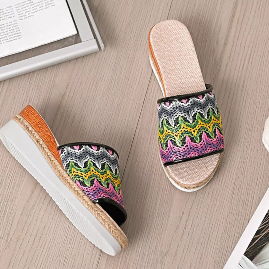 Open Toe Wedge Sandals Purple / 36 Apparel and Accessories