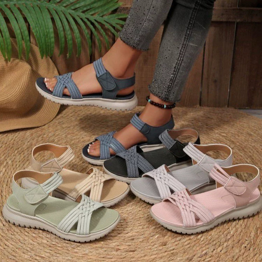Open Toe Woven Strap Sandals Apparel and Accessories