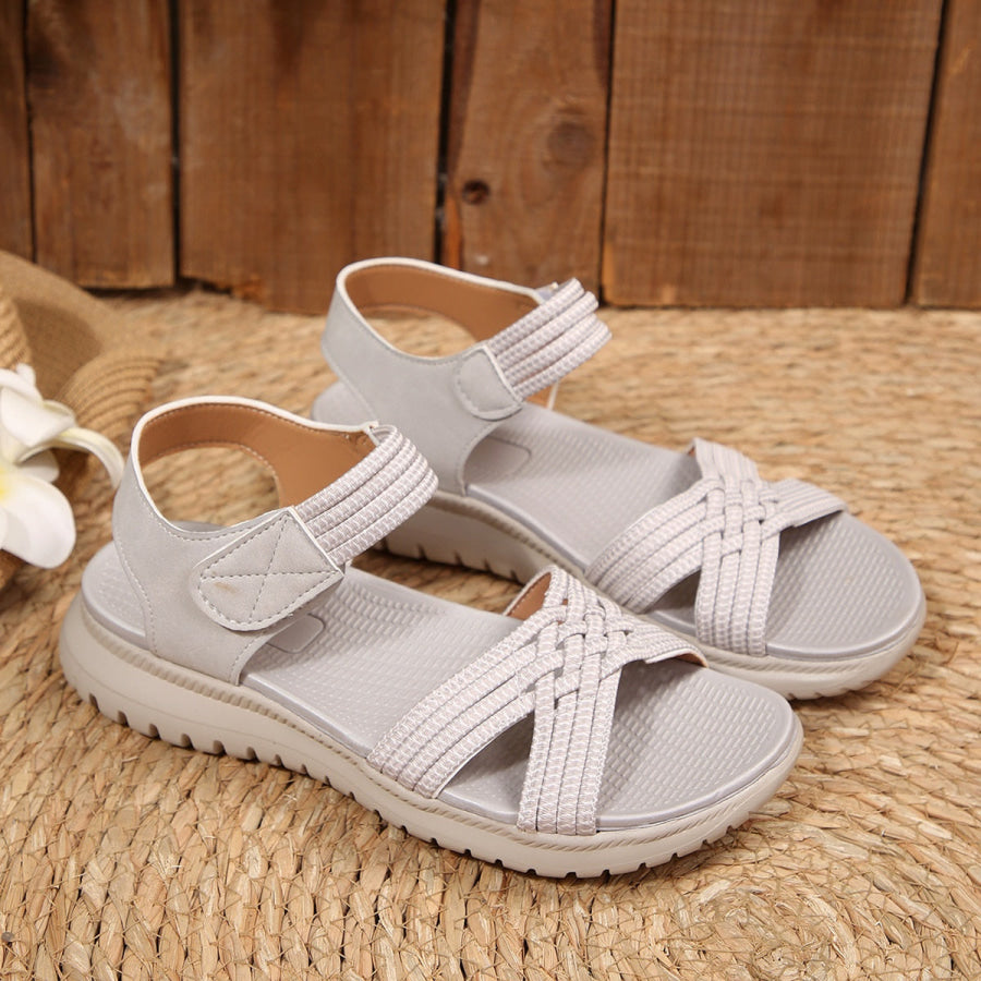 Open Toe Woven Strap Sandals Apparel and Accessories