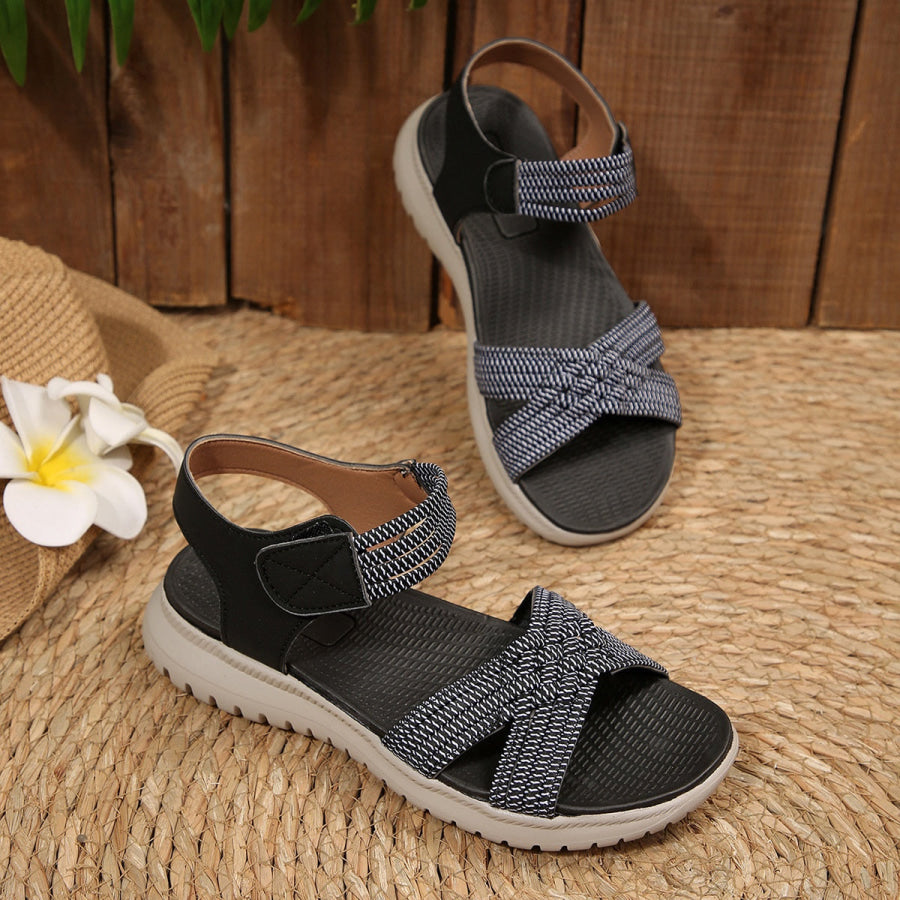 Open Toe Woven Strap Sandals Apparel and Accessories