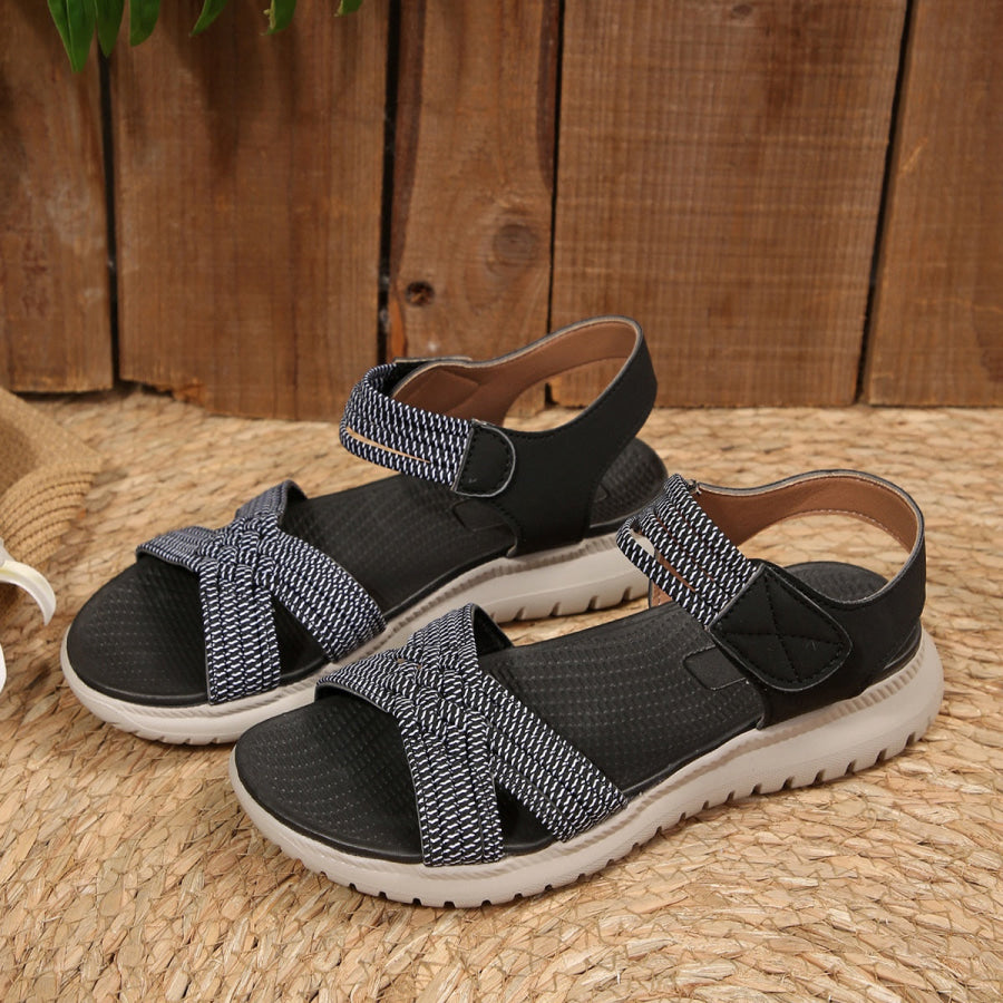 Open Toe Woven Strap Sandals Apparel and Accessories