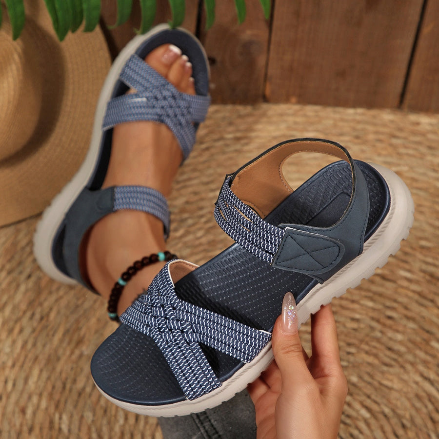 Open Toe Woven Strap Sandals Apparel and Accessories