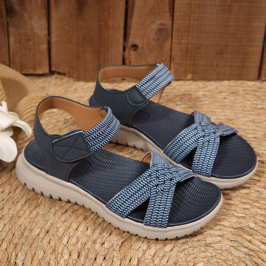 Open Toe Woven Strap Sandals Apparel and Accessories