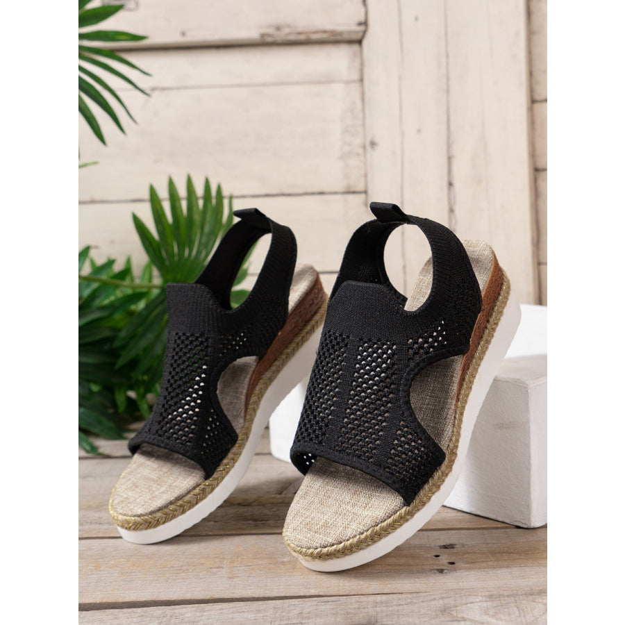 Open Toe Woven Wedge Sandals Apparel and Accessories